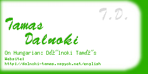 tamas dalnoki business card